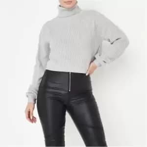 Image of Missguided Tall Recycled Batwing Crop Jumper - Grey