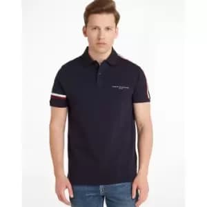 Image of 1985 Slim Polo Shirt in Cotton with Embroidered Logo and Short Sleeves