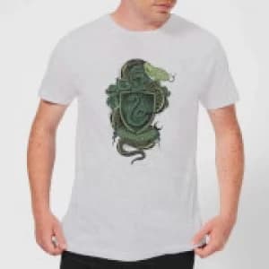 Image of Harry Potter Slytherin Drawn Crest Mens T-Shirt - Grey - 3XL