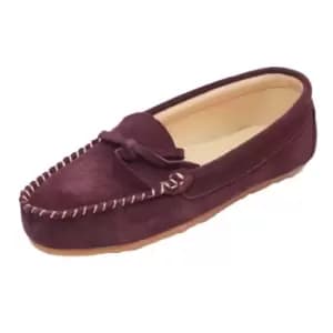 Image of Eastern Counties Leather Womens/Ladies Suede Moccasins (3 UK) (Plum)