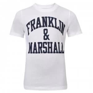 Image of Franklin and Marshall Classic Fit Logo T Shirt - Bright White