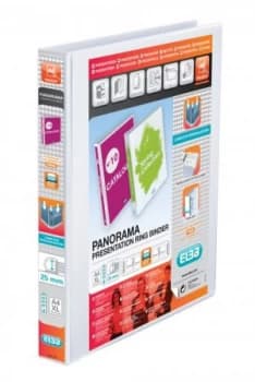 Image of Elba Pres Ring Binder 25mm A4 4R WH PK6