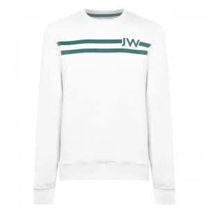 Image of Jack Wills Hatton Stripe Crew Neck Sweatshirt - White