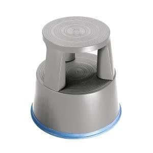 Image of 2Work Plastic Step Stool with Non-Slip Rubber Base 430mm Light Grey