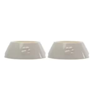Image of Scruffs Icon 2pc Long Eared Bowl Set Light Grey - 20/21cm