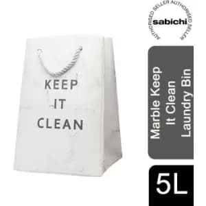 Image of Marble Keep It clean Pattern Laundry Storage Organizer Bin Pop-up Laundry Bag