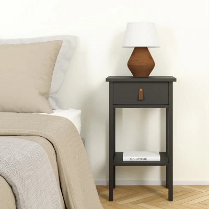 Image of Furniture To Go Madrid Bedside Table with 1 Drawer Black