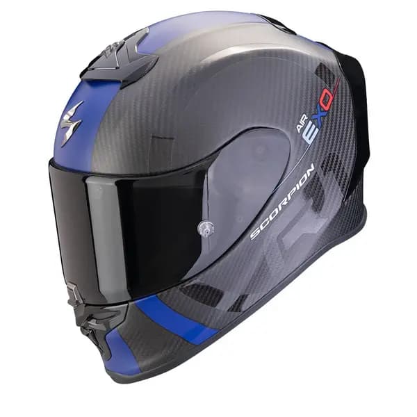 Image of Scorpion EXO-R1 Evo Carbon Air Mg Matt Black-Blue Full Face Helmet Size XS