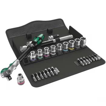 Image of Wera 05004079001 8100 SC 9 Zyklop Speed Ratchet Set - 1/2" Drive -...