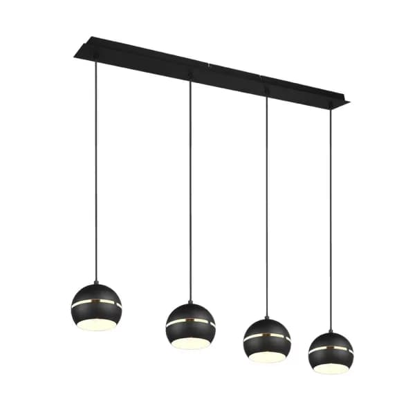 Image of Fletcher Modern 4 Light Bar Pendant Ceiling Light Black Matt