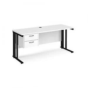 Image of Maestro 25 Cable Managed Desk with Two Drawer Pedestal 600 mm Depth Oak