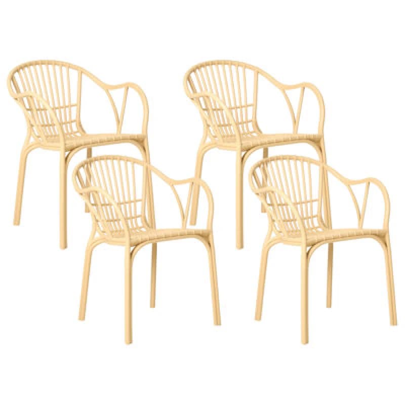 Image of Beliani Set Of 4 Garden Chairs Andora Beige