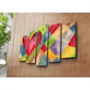 Image of 5PATK-207 Multicolor Decorative Canvas Painting (5 Pieces)