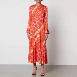 Image of Never Fully Dressed Cassidy Eliza Printed Crepe de Chine Dress - UK 12