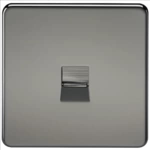 Image of KnightsBridge Screwless Black Nickel Telephone Master Socket Flush Wall Socket