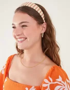 Image of Accessorize Womens Stripe Raffia Headband, Size: 12cm
