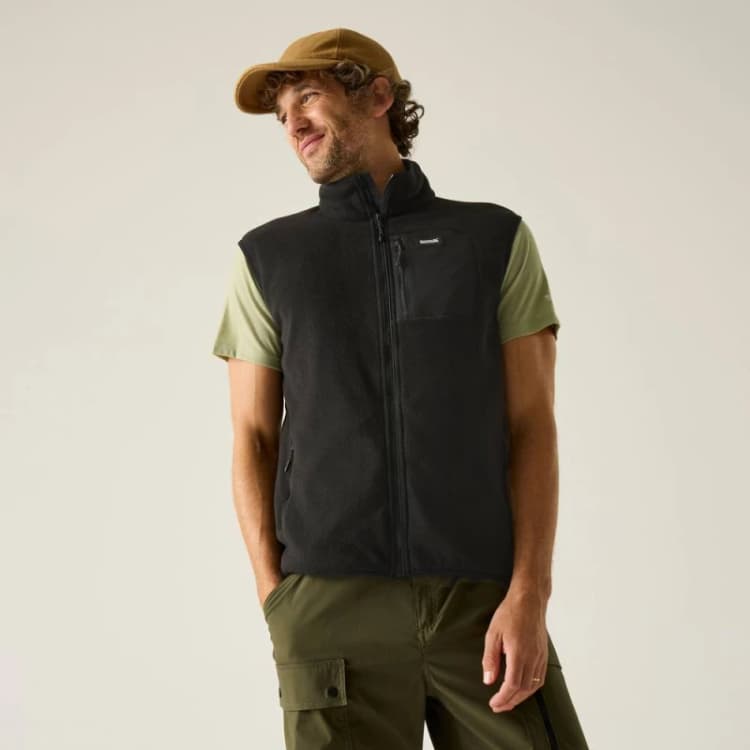 Image of Regatta Mens Frankie Fleece Gilet in True Black Size: Small True Black Male S