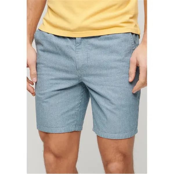 Image of Superdry Strp Shorts Sn42 Bermuda Shorts Small Blue 31739518350