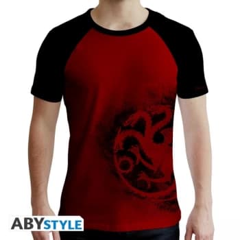 Image of Game Of Thrones - Targaryen Red & Mens Large T-Shirt - Red & Black