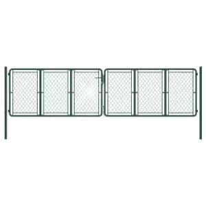 Image of Vidaxl Garden Gate Steel 400X125cm Green
