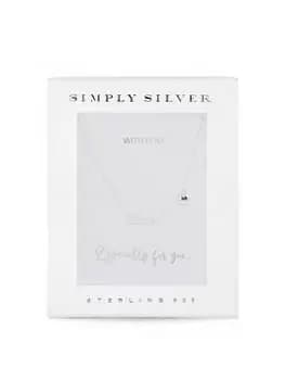 Image of Simply Silver Sterling Silver Mini Love Necklace, Silver, Women