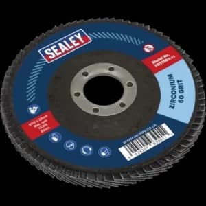 Image of Sealey Zirconium Abrasive Flap Disc 115mm 60g