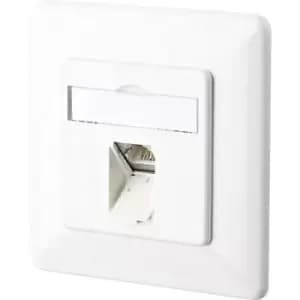 Image of Metz Connect 130C371002-I Network outlet Flush mount Insert with main panel and frame CAT 6A 1 port Pure white