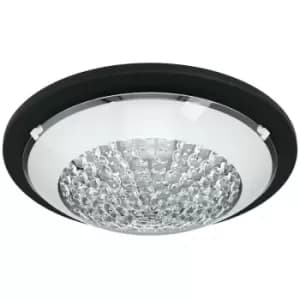 Image of Eglo - Acolla LED Glass & Crystal Ceiling Light Black