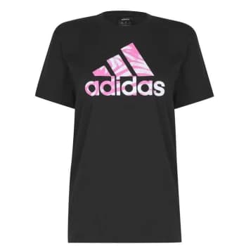 Image of adidas Zebra Logo T Shirt Womens - Black