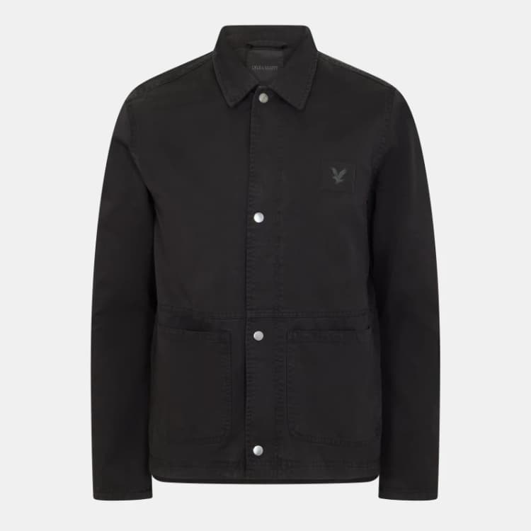 Image of Lyle and Scott Mens Panelled Long Sleeve Parka Jet Black male S