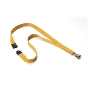 Image of Durable 15mm Textile Badge Lanyard Soft Colour Ochre Pack of 10