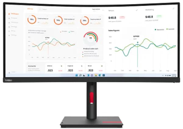 Image of Lenovo ThinkVision T34w-30 34" 63D4GAT1UK WideScreen Quad HD LED Monitor