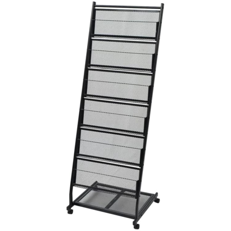 Image of vidaXL Magazine Rack Newspaper Letter Storage Stand Organiser Shelves Black A4