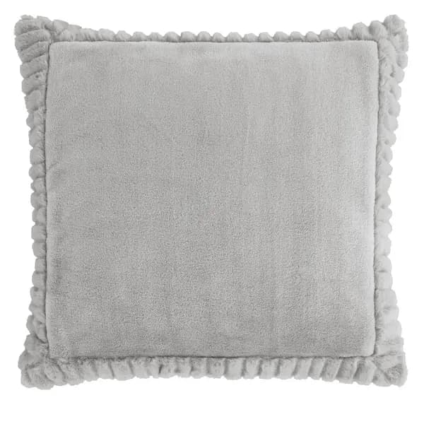 Image of Catherine Lansfield Faux Velvet Cushion Silver