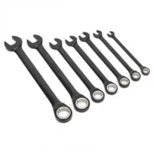 Image of Combination Ratchet Spanner Set 7PC Black Series Metric