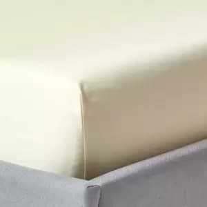 Image of Cream Deep Fitted Sheet Egyptian Cotton 1000 Thread Count, King - Cream - Cream - Homescapes