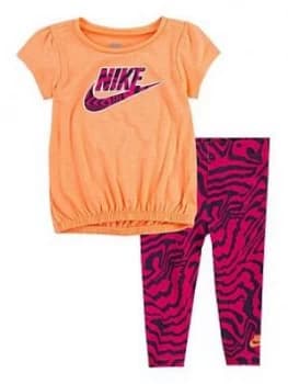 Image of Nike Younger Girls 2 Piece Tunic Top and Leggings Set - Purple, Purple, Size 24 Months
