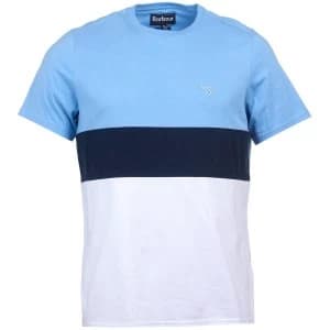 Image of Barbour Mens Castle Panel Tee Colorado Blue Large