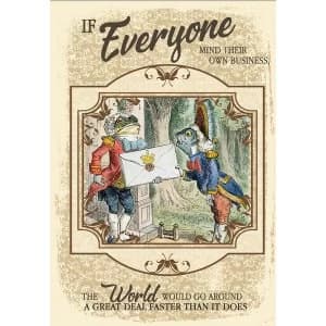 Image of Vintage Metal Sign Alice In Wonderland Everyone Mind Their Own Business