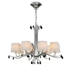 Image of Suspension lampshades Andrea Chrome polished 8 bulbs 80cm