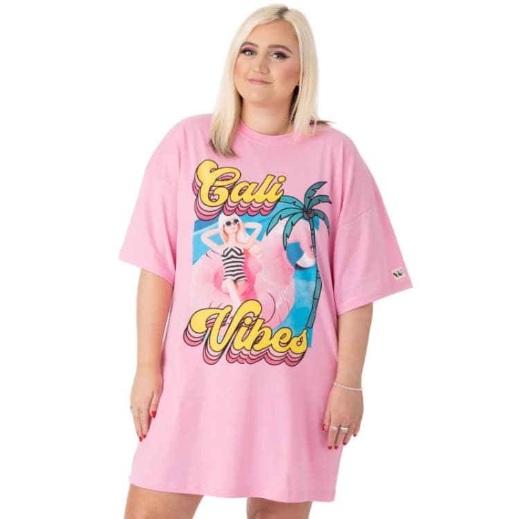 Image of Barbie Short Sleeve Skater Dress Pink female