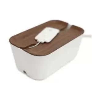 Image of Bosign Hideaway Cable Organiser Medium White & Dark Wood
