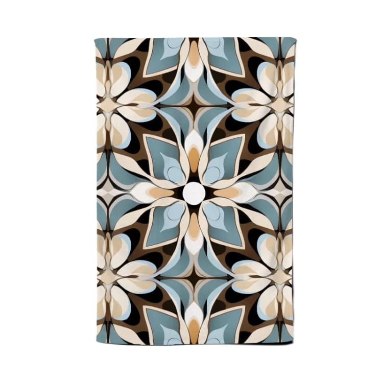 Image of Warren Reed - Designer Beige & Brown Abstract Pattern Tea Towel in Grey Grey Unisex