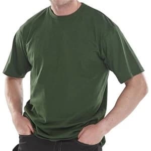 Image of Click Workwear T Shirt Heavyweight XL Bottle Green Ref CLCTSHWBGXL Up