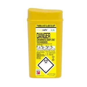 Image of Click Medical Sharpsafe 0.2 Litre Sharps Bin Yellow