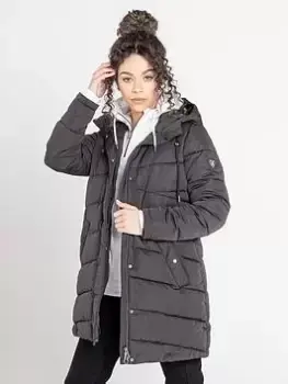 Image of Dare 2b Reputable Longline Padded Jacket - Black, Size 12, Women