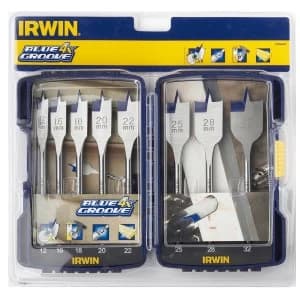 Image of Irwin Blue Groove 4X Flat Bit Set - 8 Piece