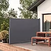 Image of Outsunny Pull-Out Side Awning Sun Protection Steel Frame Retractable Privacy Grey 3x2M