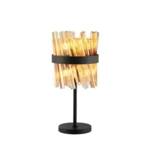 Image of Lysander 6 Light G9, Table Lamp, Satin Black, Amber