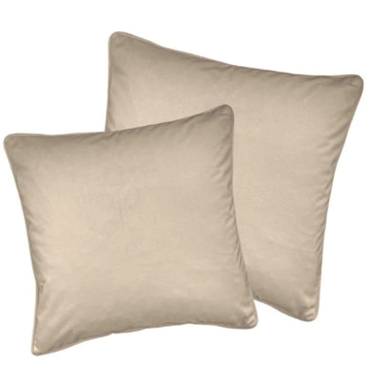 Image of Luxury Enhanced Living Pair Of Cream Velvet Cushion Covers - 55X55Cm - Cases Only
